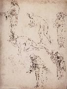 LEONARDO da Vinci Six studies fur naked or clothed men china oil painting artist